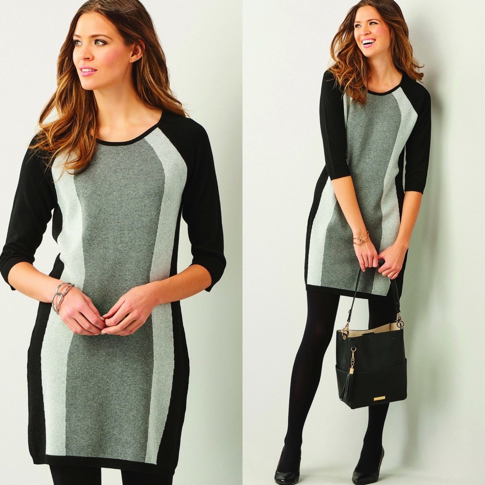 BLK/GREY SILHOUETTE DRESS BY CHARLIE PAIGE